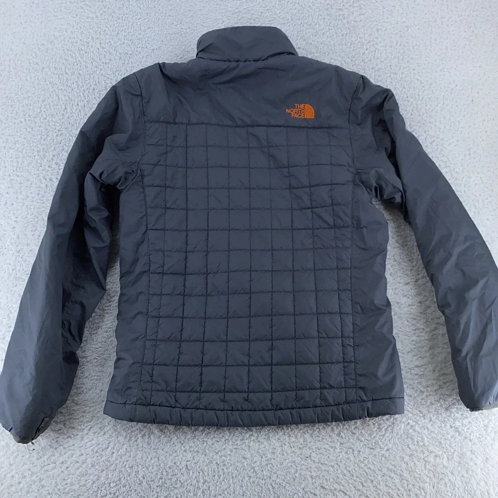 North Face Quilted Jacket Mens XS Gray Orange Full Zip Insulated‎ Outdoors F15
